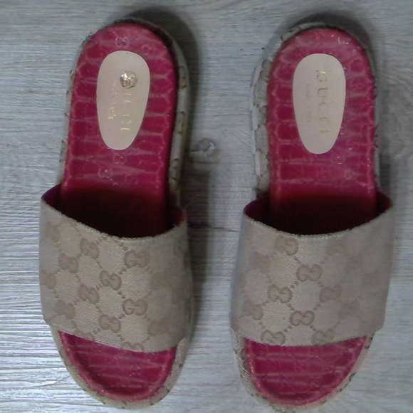 Red Platform Gucci Slides - Picture 1 of 3